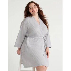 Joyspun Women’s Waffle Kimono Robe, Size S (4-6)